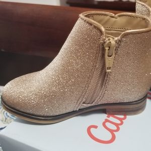 Toddler Gold Glitter Boots 6
